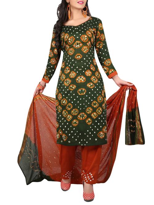 Bandhani unstitched salwar suit - 15413759 - Very Small Image - 1