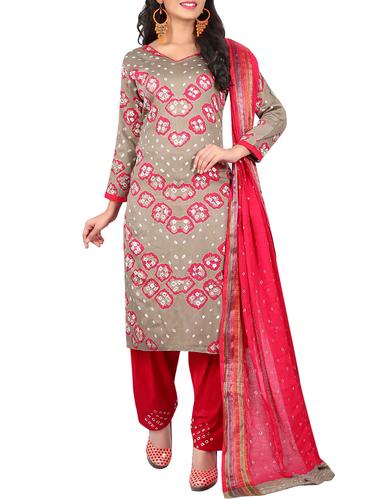 Bandhani unstitched salwar suit - 15413760 - Very Small Image - 1
