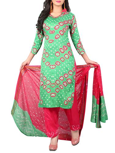 Bandhani unstitched salwar suit - 15413761 - Very Small Image - 1