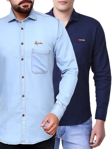 multi colored cotton shirt (set of 2) - 15413870 - Very Small Image - 1