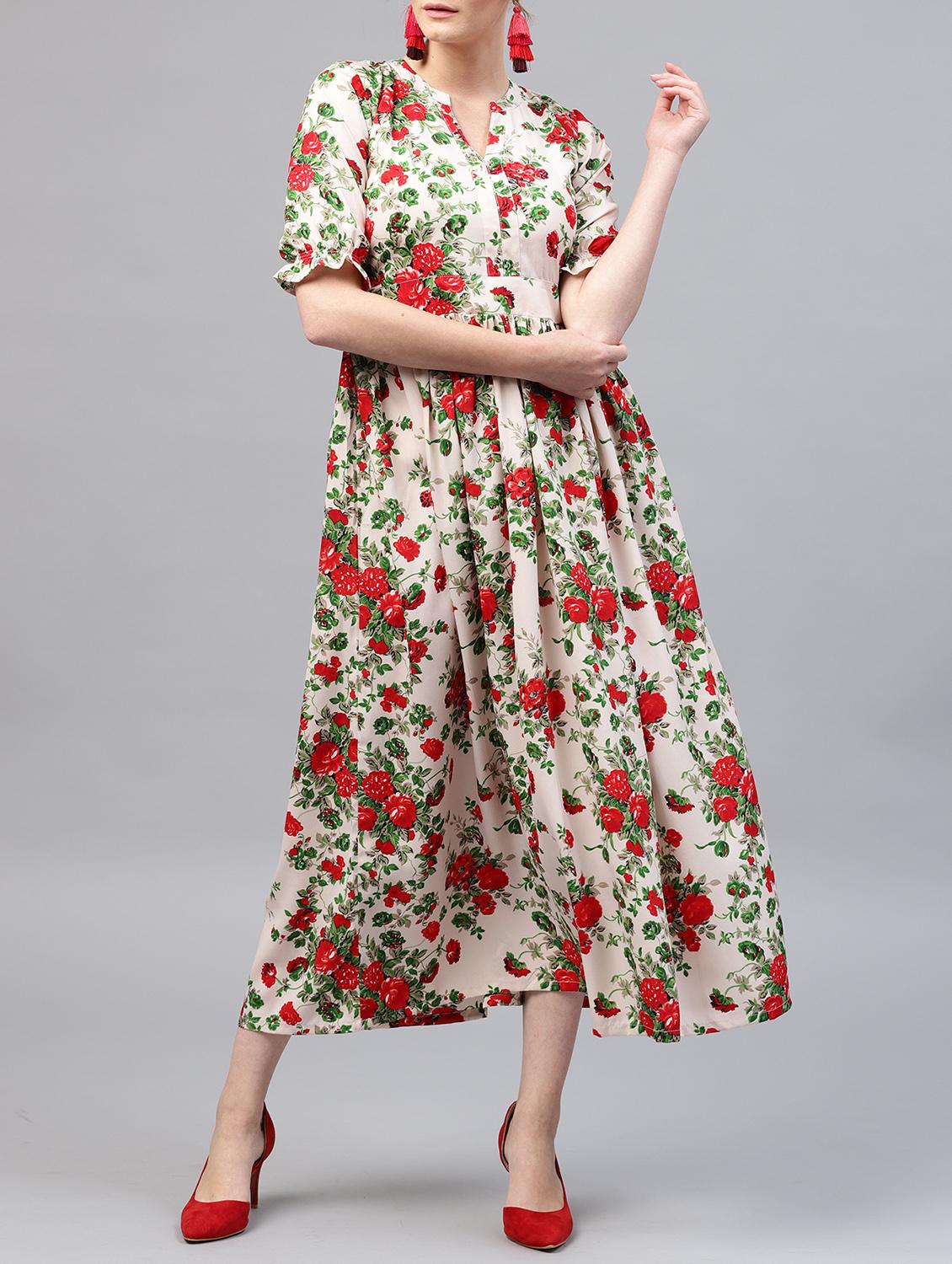 floral flared maxi dress - 15413991 - Zoom Image - 1