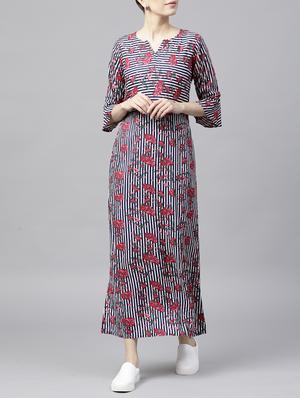 bell sleeve floral maxi dress - 15413996 - Standard Image - 1