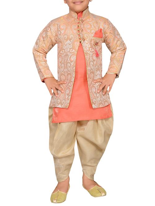 pink silk blend Jodhpuri sherwani suit set - 15413998 - Very Small Image - 1