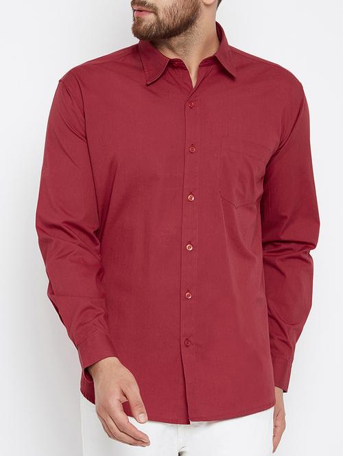 red cotton casual shirt - 15414002 - Standard Image - 1