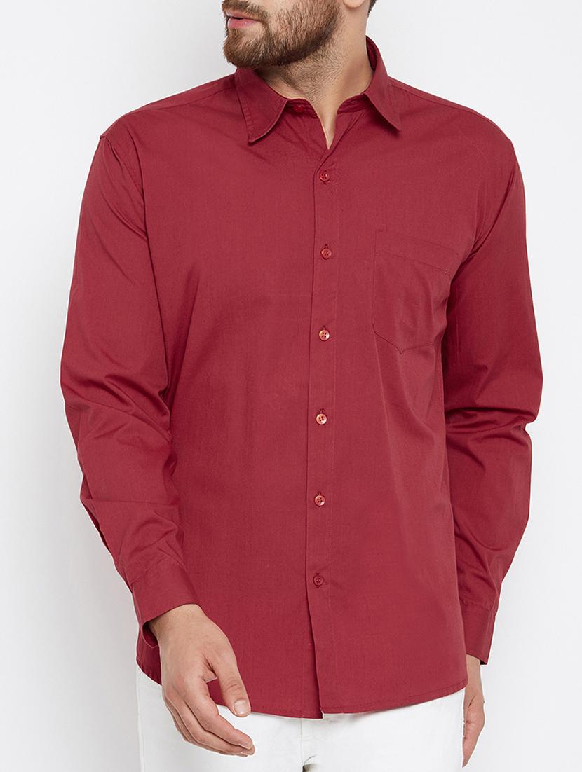 red cotton casual shirt - 15414002 - Zoom Image - 1