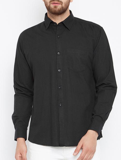 black cotton casual shirt - 15414006 - Standard Image - 1