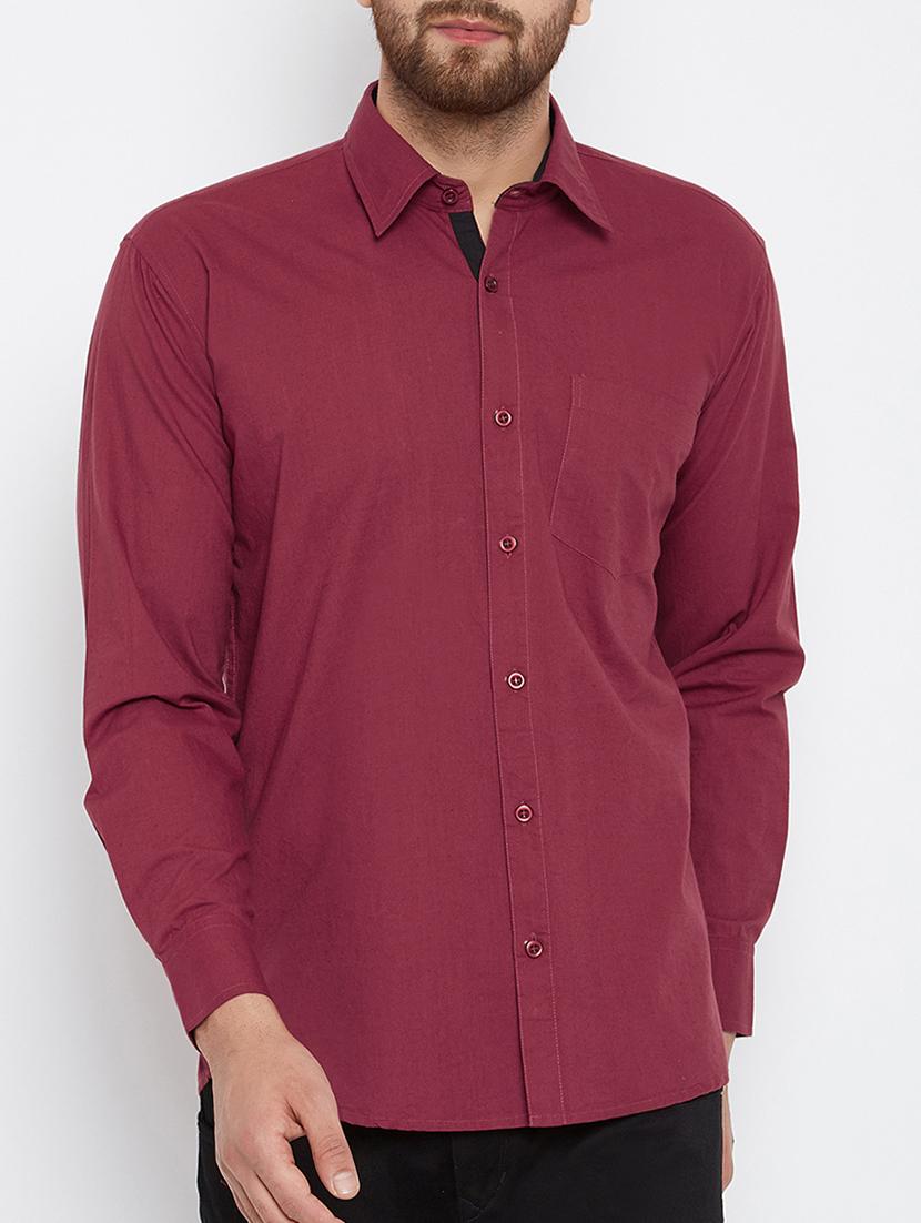red cotton casual shirt - 15414010 - Zoom Image - 1