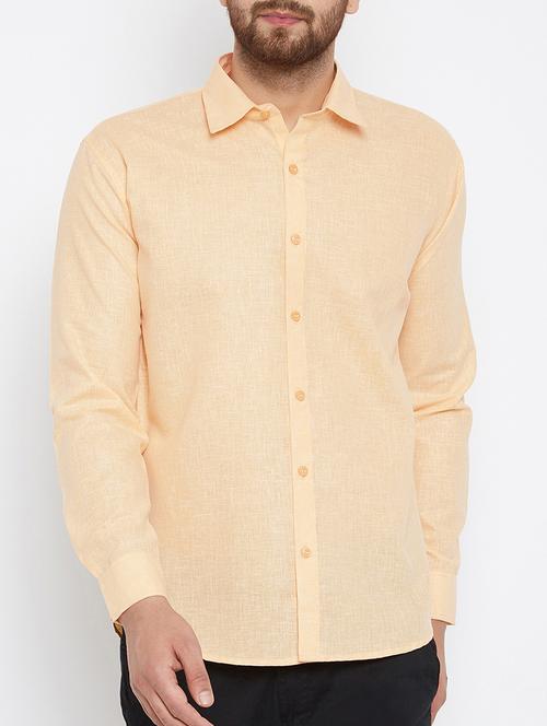 yellow cotton casual shirt - 15414011 - Standard Image - 1