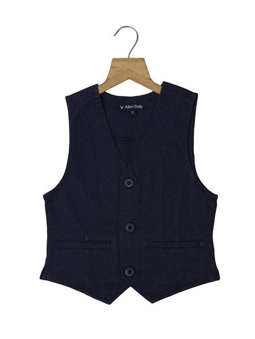 navy blue polyester waistcoat - 15414275 - Standard Image - 1