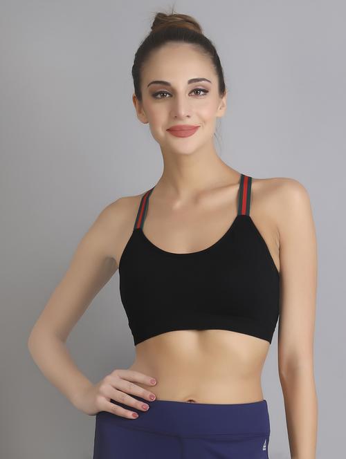 stylized back solid bralette - 15414288 - Standard Image - 1