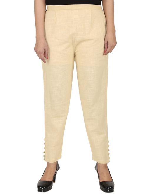 button detail flat front trouser - 15414324 - Standard Image - 1