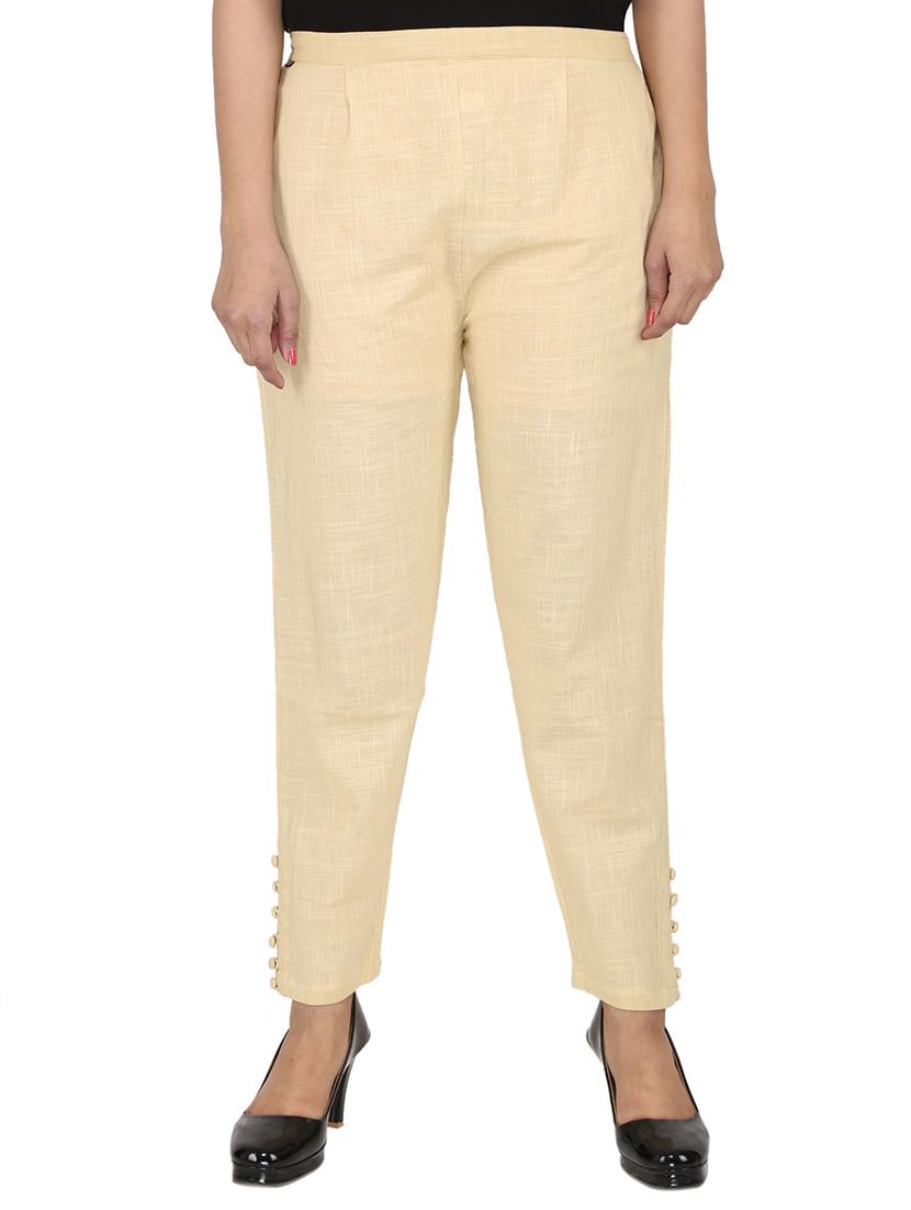 button detail flat front trouser - 15414324 - Zoom Image - 1