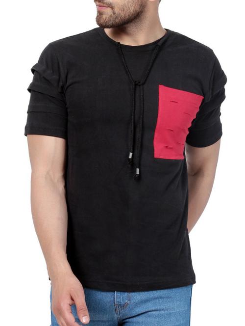 black cotton pocket t-shirt - 15414445 - Very Small Image - 1
