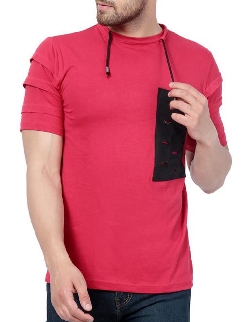 red cotton pocket t-shirt - 15414450 - Very Small Image - 1