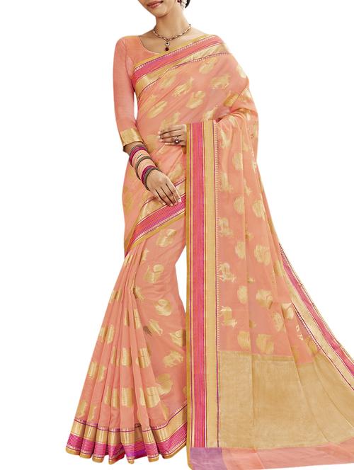 Conversational zari banarasi saree with blouse - 15414551 - Very Small Image - 1