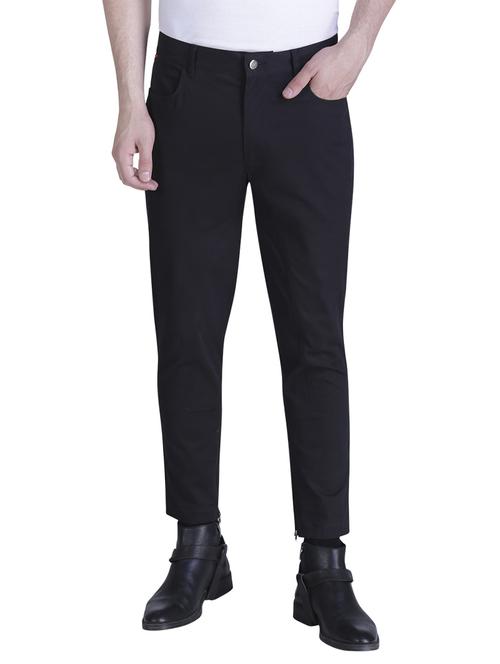 black cotton chinos casual trousers - 15414567 - Standard Image - 1