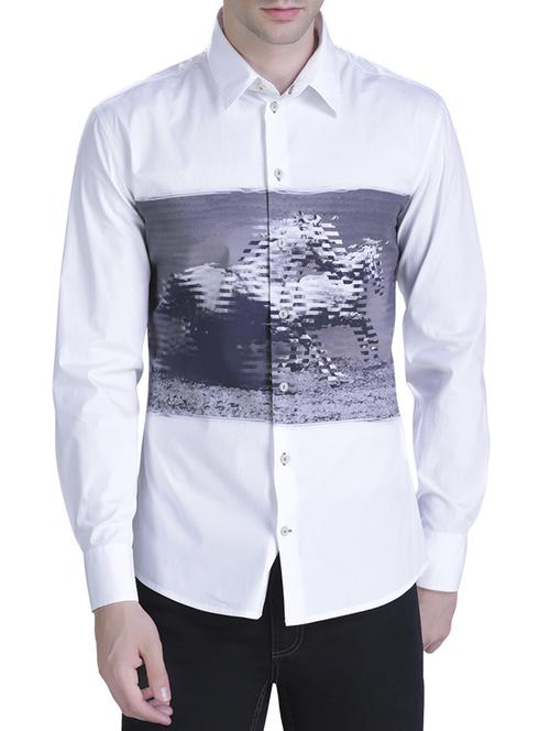 white cotton casual shirt - 15414579 - Standard Image - 1