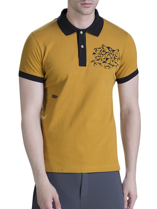 yellow cotton polo t-shirt - 15414600 - Standard Image - 1