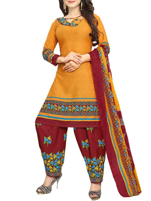 Printed unstitched salwar suit - 15414646 - Standard Image - 1