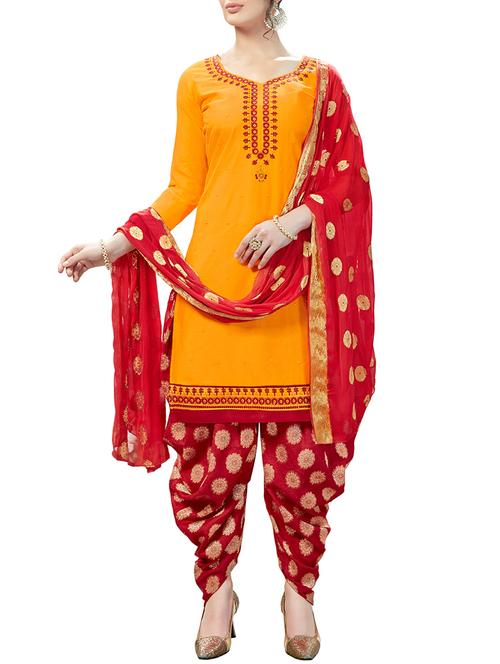 Embroidered unstitched patiyala suit - 15414679 - Standard Image - 1