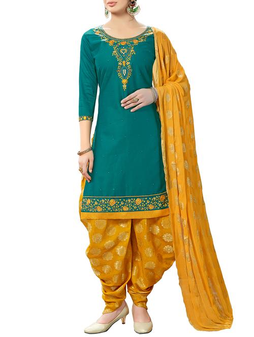 Embroidered unstitched patiyala suit - 15414680 - Standard Image - 1