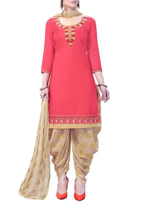 Embroidered unstitched patiyala suit - 15414681 - Standard Image - 1