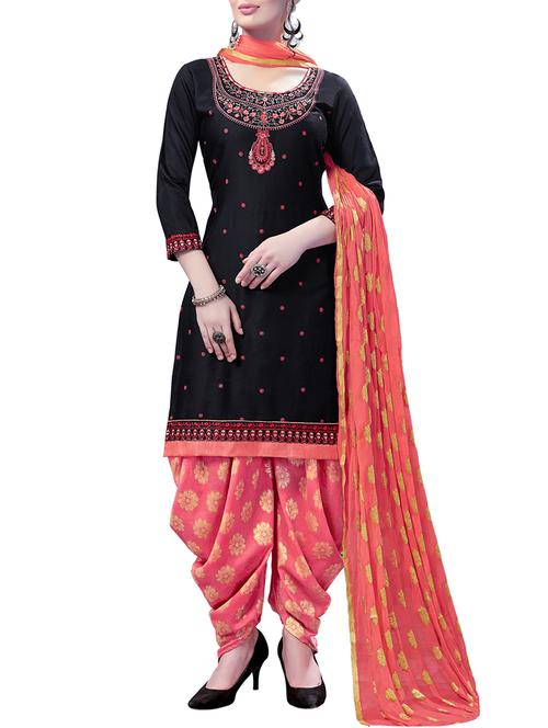 Embroidered unstitched patiyala suit - 15414682 - Standard Image - 1