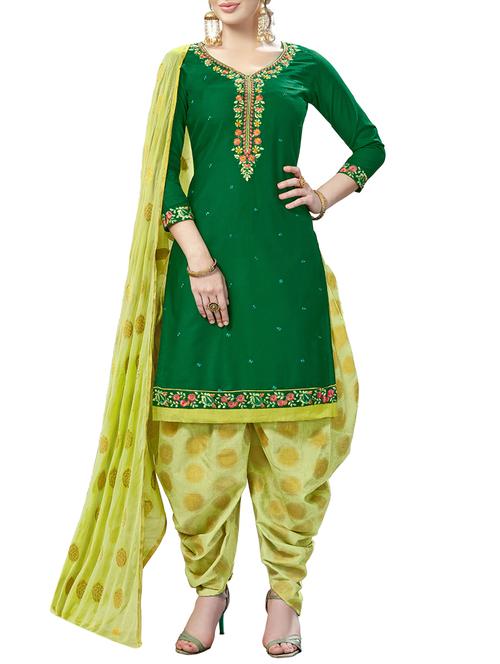 Embroidered unstitched patiyala suit - 15414683 - Standard Image - 1