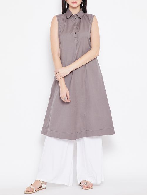 a-line shirt collar kurta - 15414689 - Standard Image - 1