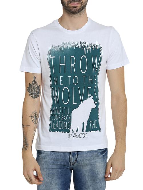 white cotton front print tshirt - 15414698 - Standard Image - 1