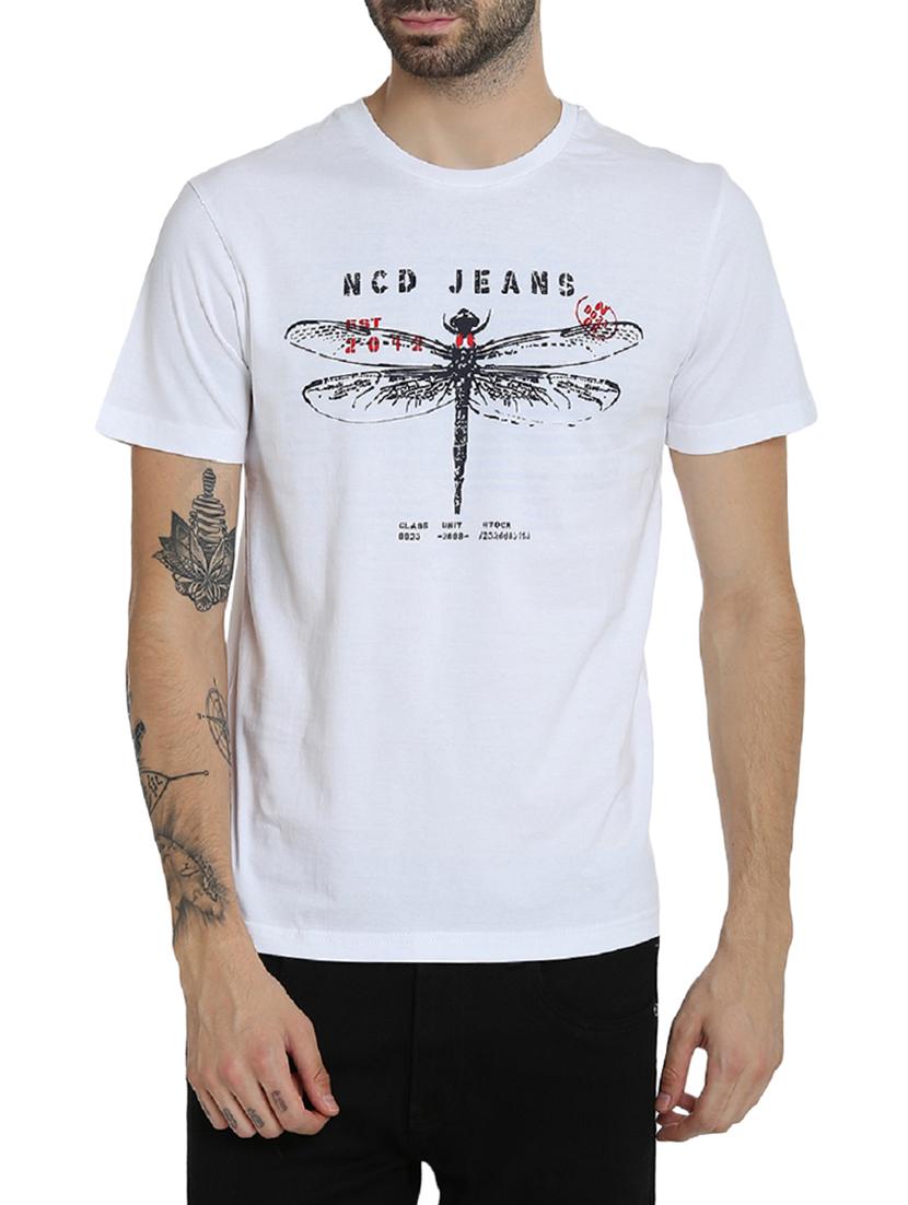white cotton chest print t-shirt - 15414700 - Zoom Image - 1