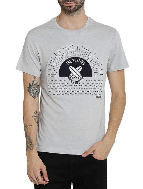 grey cotton chest print t-shirt - 15414705 - Standard Image - 1