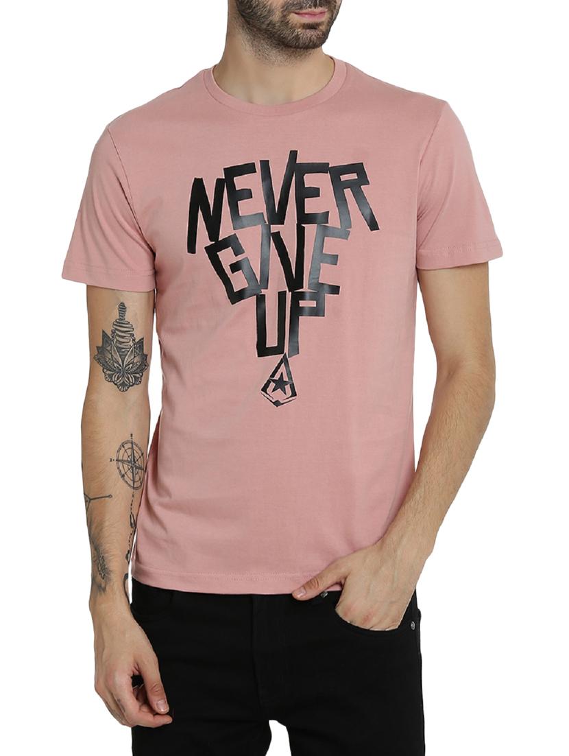 pink cotton chest print t-shirt - 15414709 - Zoom Image - 1