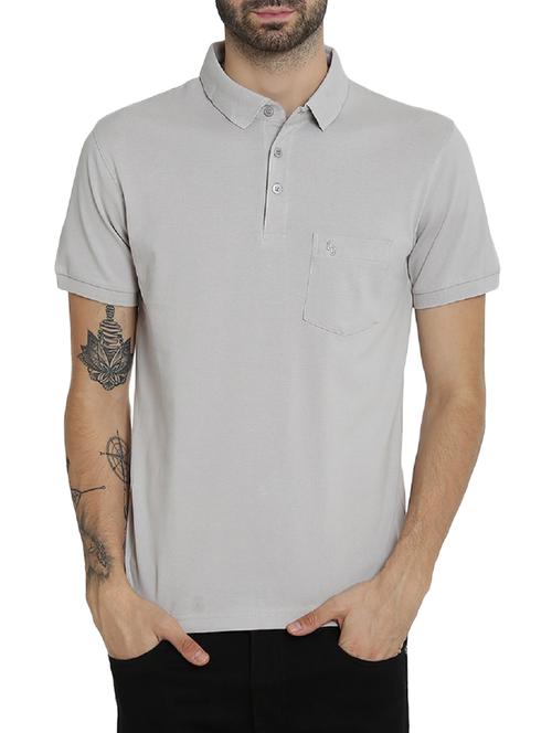 grey cotton pocket t-shirt - 15414727 - Standard Image - 1
