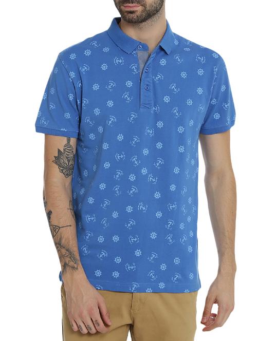 blue cotton polo t-shirt - 15414734 - Standard Image - 1