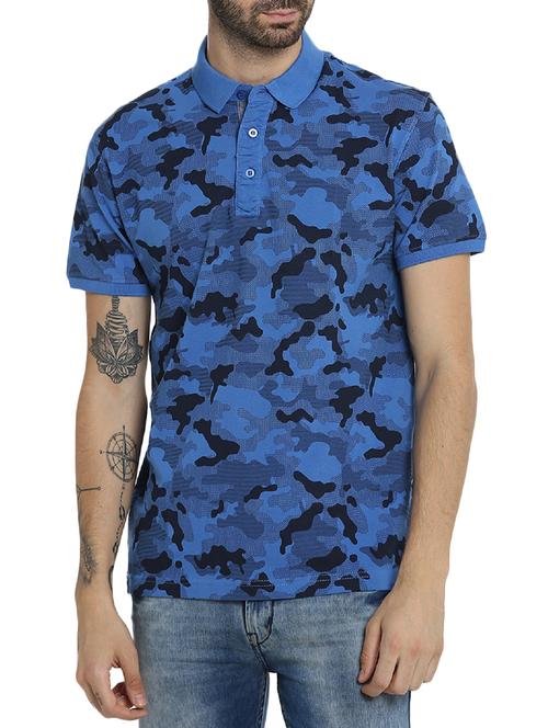blue cotton polo t-shirt - 15414736 - Standard Image - 1
