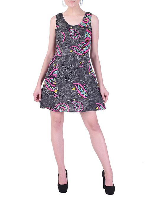 printed a-line side pocket dress - 15414754 - Standard Image - 1