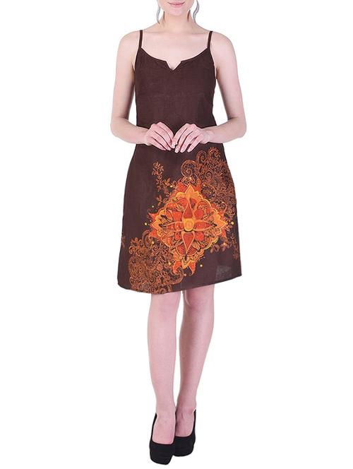printed a-line cami dress - 15414760 - Standard Image - 1