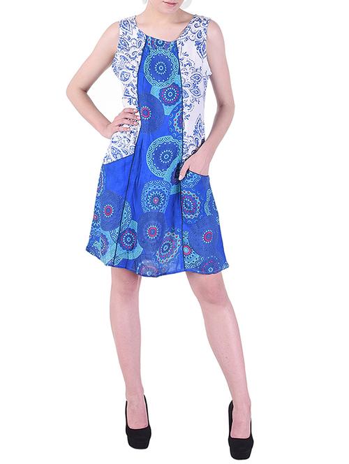 side pocket a-line printed dress - 15414772 - Standard Image - 1
