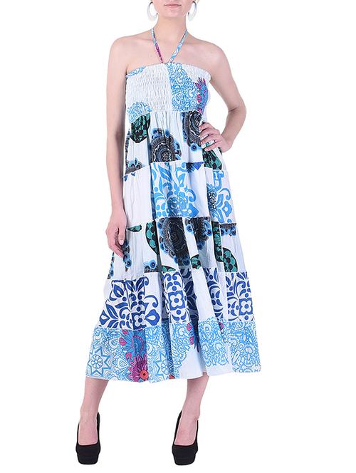 smocked halter maxi dress - 15414773 - Standard Image - 1