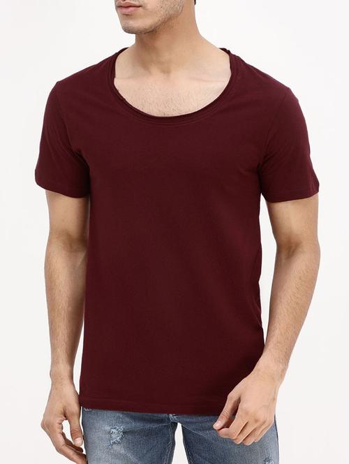 maroon cotton blend t-shirt - 15414783 - Very Small Image - 1