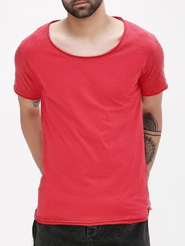 red cotton blend t-shirt - 15414784 - Very Small Image - 1