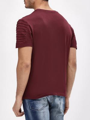 maroon cotton blend t-shirt - 15414789 - Standard Image - 2