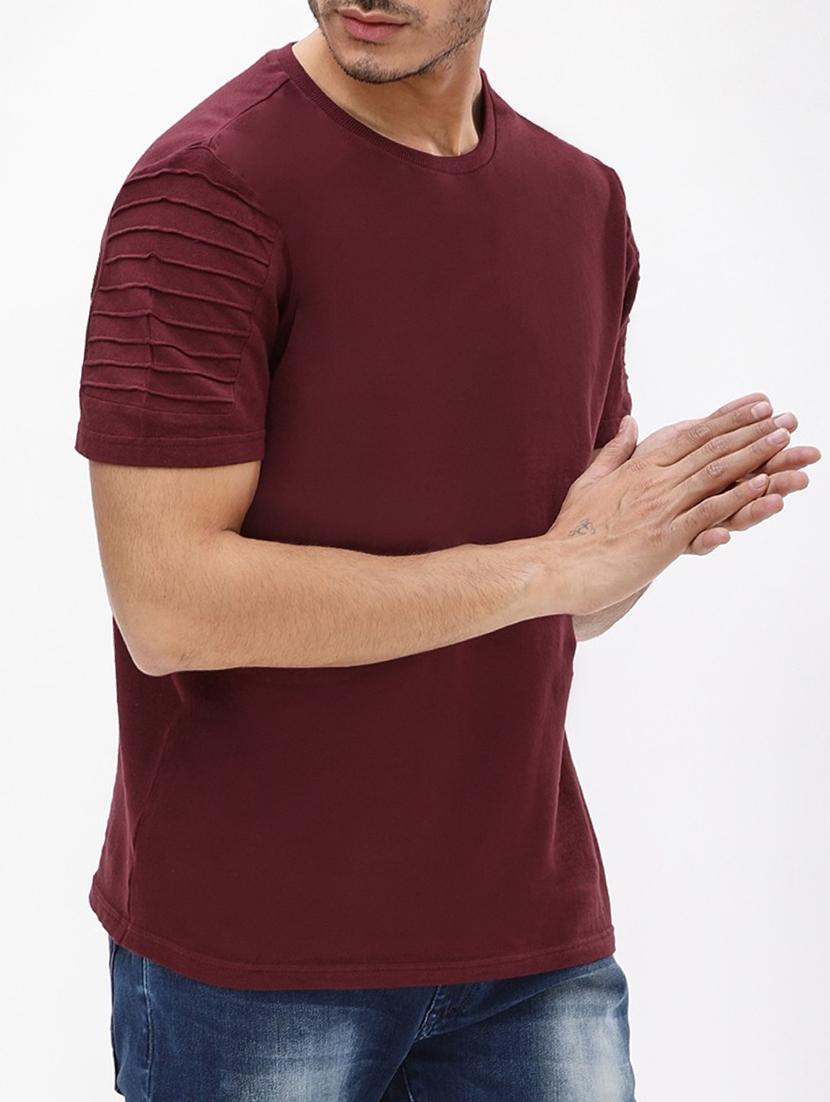 maroon cotton blend t-shirt - 15414789 - Zoom Image - 1