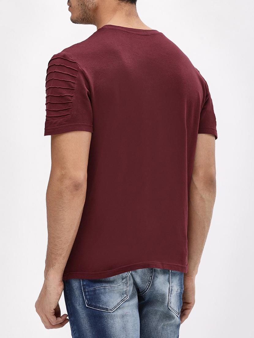 maroon cotton blend t-shirt - 15414789 - Zoom Image - 2
