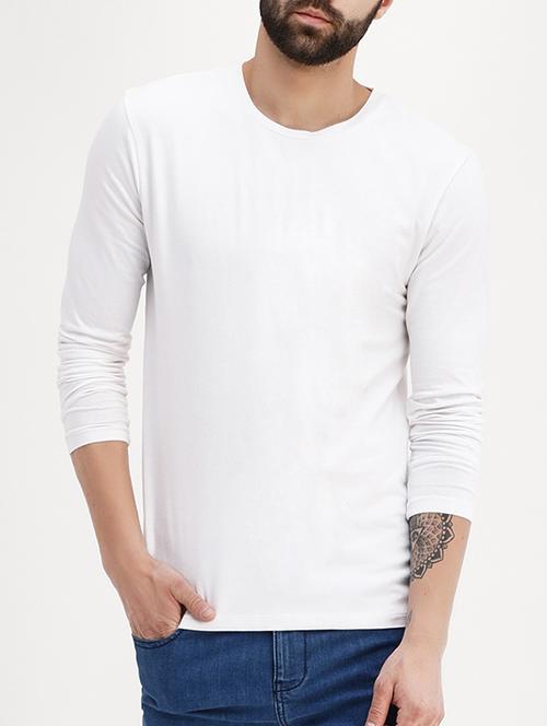 white cotton blend t-shirt - 15414807 - Very Small Image - 1