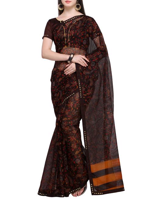 Ditsy floral printed saree with blouse - 15414827 - Standard Image - 1