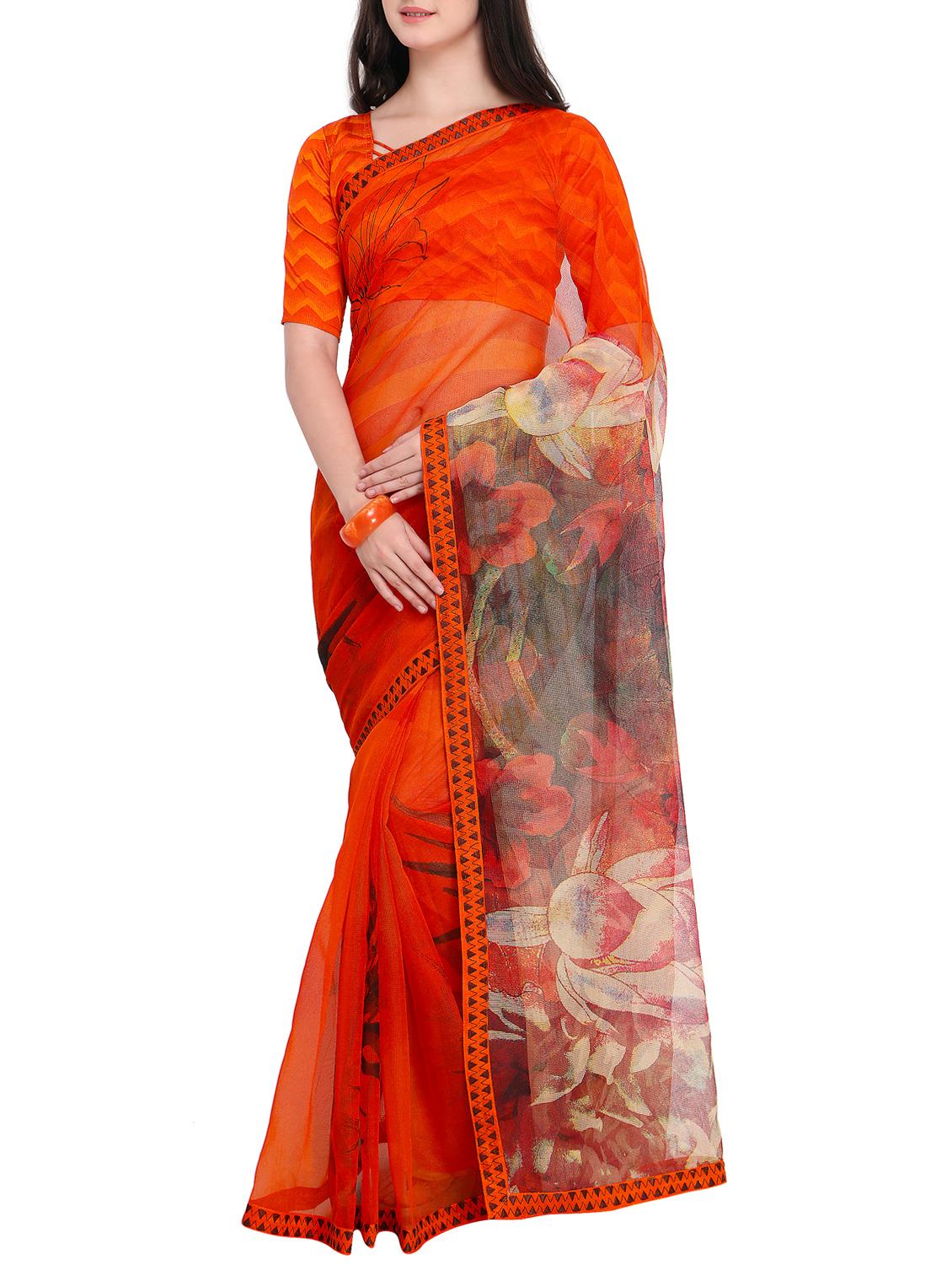 Floral Pallu Printed saree with blouse - 15414832 - Zoom Image - 1