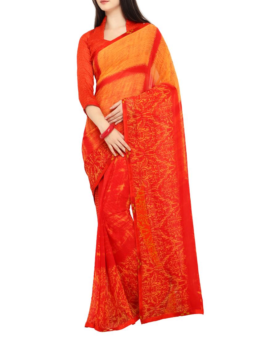 Abstract printed saree with blouse - 15414840 - Zoom Image - 1