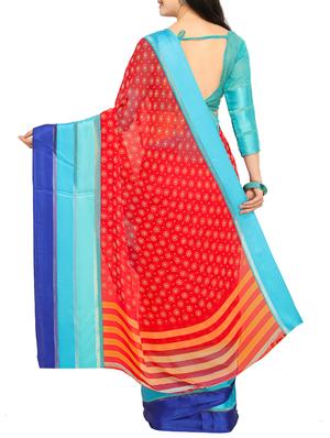 geometrical printed saree with blouse - 15414876 - Standard Image - 2
